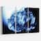 Designart - Fractal 3D Blue Glass Pattern - Abstract Canvas Art Print
